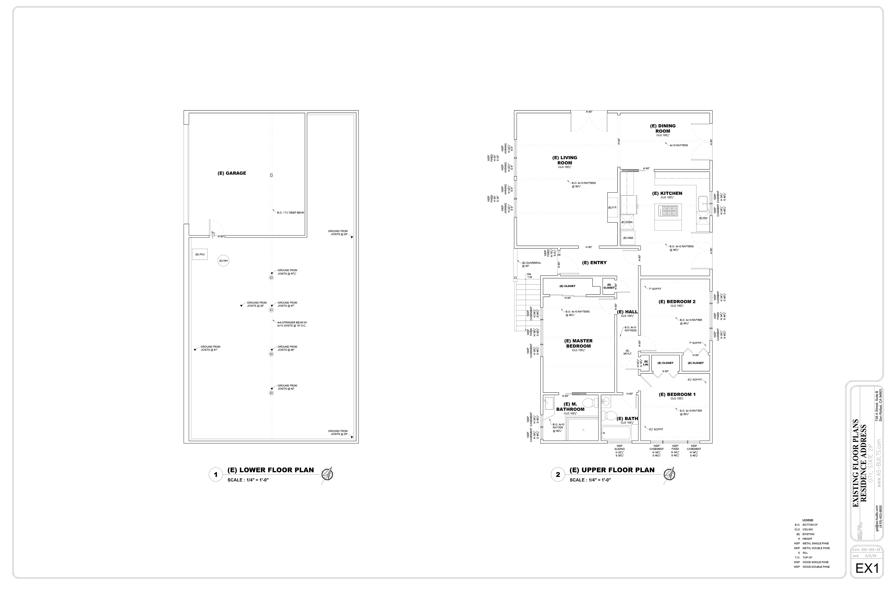 14 – San Rafael, CA – As-builts Existing Conditions Measured Drawings